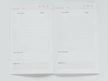 internal pages of medication tracking journal 