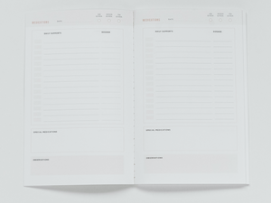 internal pages of medication tracking journal 